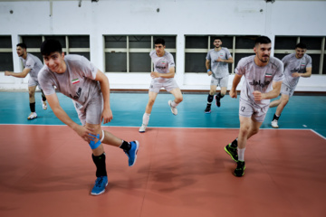 Training session of Iran’s U-20 volleyball national team in Indonesia