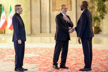 Les invités participant à la cérémonie d'investiture du nouveau président iranien ont rencontré et discuté Massoud Pezeshkian ce mardi soir 30 juillet 2024.  (Photo : Ahmad Moini Jam). 