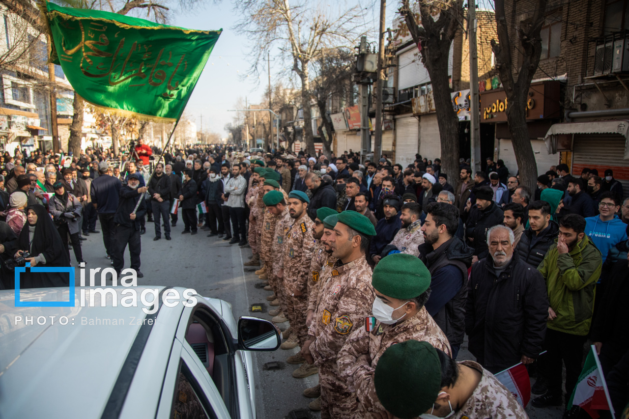 مراسم تشییع پیکر شهدای امنیت در کرمانشاه