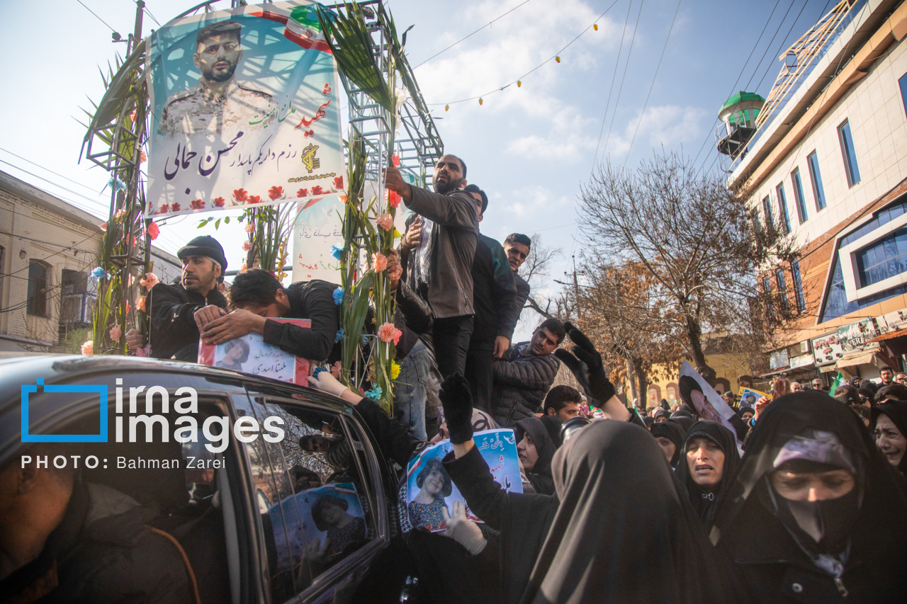 مراسم تشییع پیکر شهدای امنیت در کرمانشاه