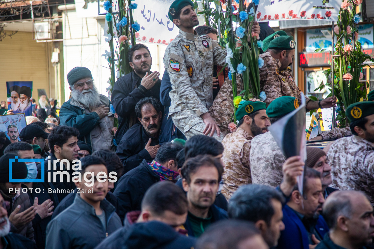 مراسم تشییع پیکر شهدای امنیت در کرمانشاه