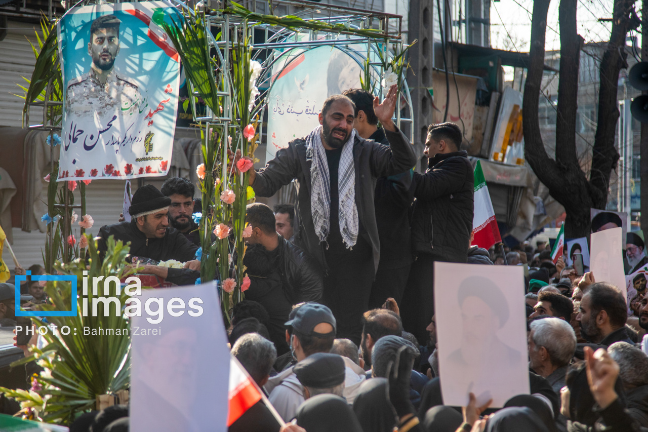 مراسم تشییع پیکر شهدای امنیت در کرمانشاه