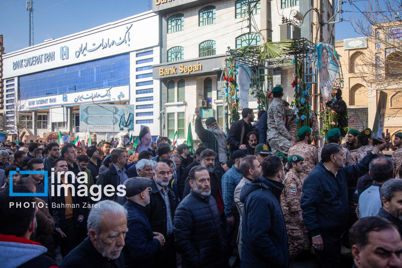 مراسم تشییع پیکر شهدای امنیت در کرمانشاه