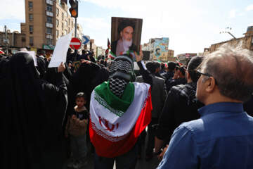 تجمع مردم اهواز در پی شهادت حضرت آیت الله خامنه ای