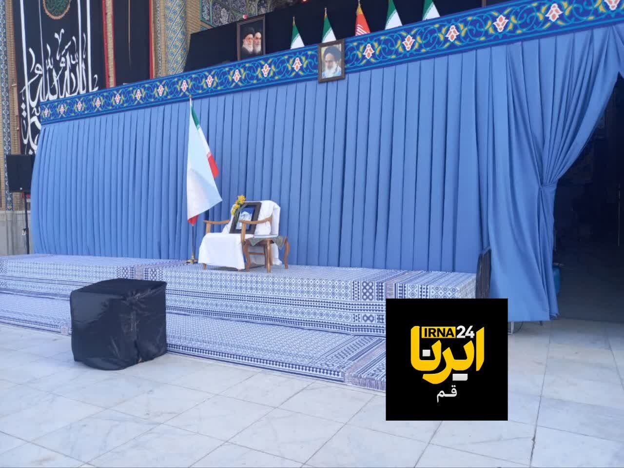 اولین تصاویر از محل استقرار تابوت پیکر مطهر رهبر شهید انقلاب در مسجد جمکران+ فیلم