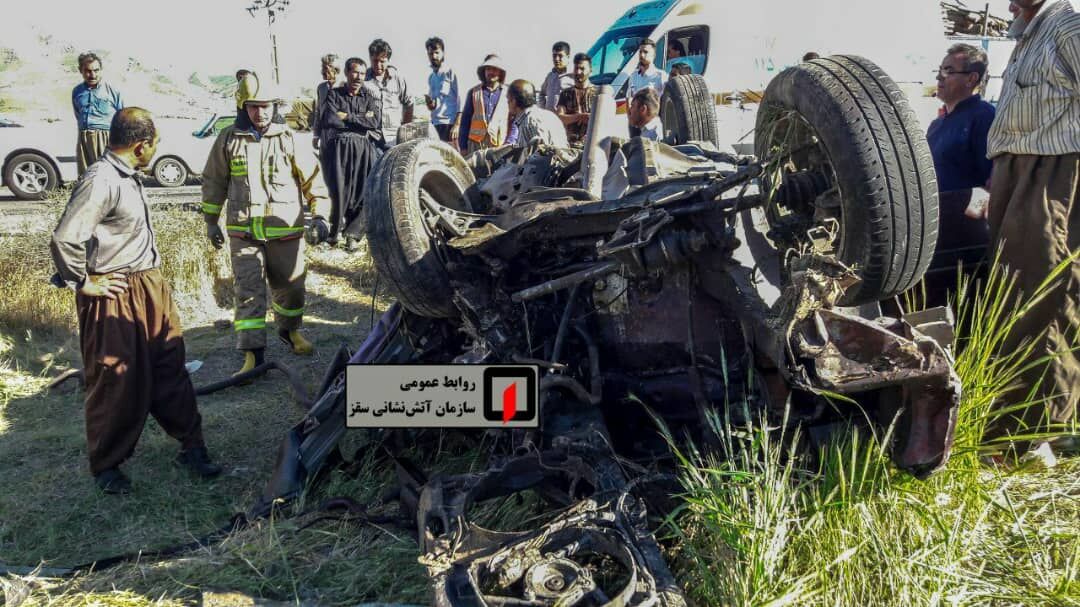 حوادث رانندگی در جاده سقز ۲ کشته و ۶ مصدوم بر جا گذاشت