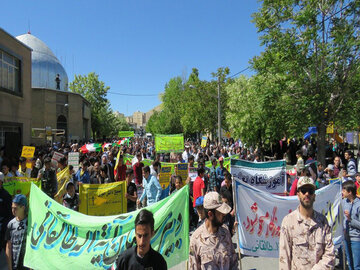 راهپیمایی روز قدس در شهرستان بیجار