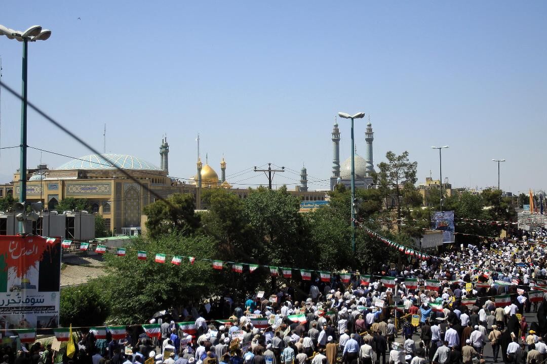 راهپیمایی باشکوه روز قدس در قم آغاز شد