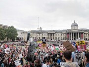 اعتراض و تظاهرات ده ها هزار انگلیسی‌ به سفر ترامپ به لندن 