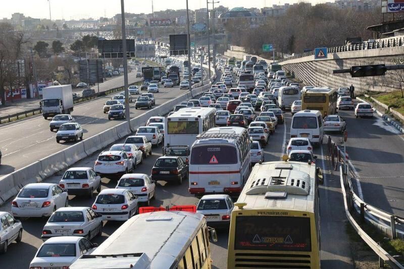 ترافیک صبحگاهی در آزادراه قزوین-کرج- تهران