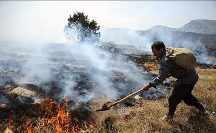 آتش سوزی ارتفاعات نصریان دهلران مهار شد