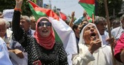 فلسطینی‌ها علیه کنفرانس بحرین تظاهرات کردند

