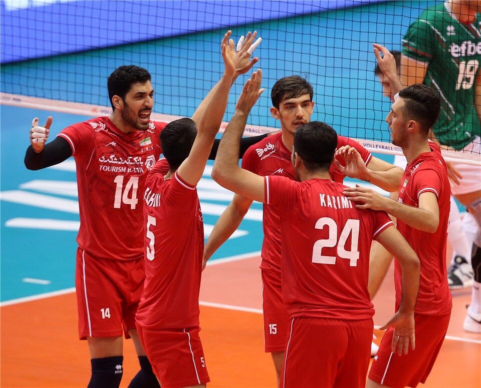 Iran volleyball team hits Bulgaria in VNL