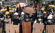 درگیری پلیس هنگ کنگ با مخالفان دولت 