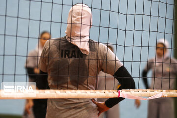 Iran's women volleyball team practicing