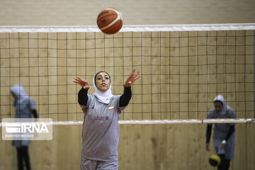 Iran's women volleyball team practicing