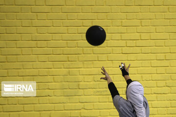 Iran's women volleyball team practicing