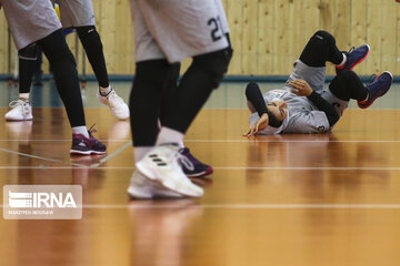 Iran's women volleyball team practicing