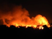 مهار آتش سوزی وسیع مراتع در استان قزوین