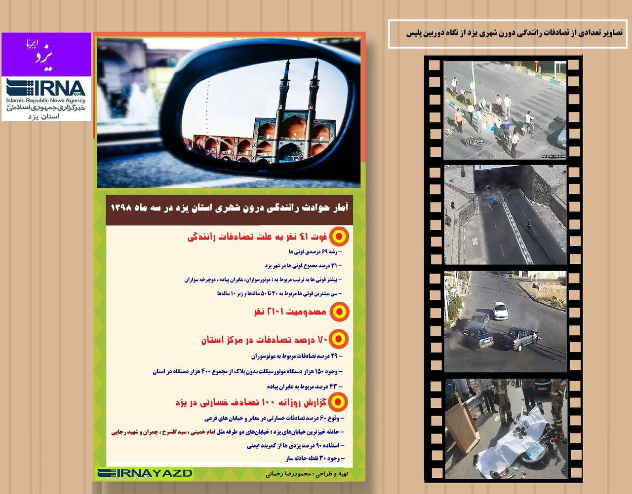 حوادث رانندگی در سه ماه ابتدایی سال ۱۳۹۸ در استان یزد حوادث رانندگی در سه ماه ابتدایی سال ۱۳۹۸ در استان یزد