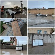 تندباد و رگبار باران در ایرانشهر خساراتی ببار آورد
