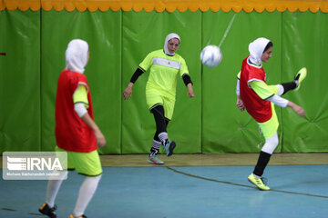 Women playing futsal in Iran's Khorasan Razavi