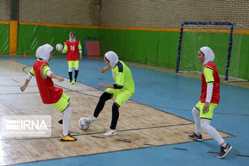 Women playing futsal in Iran's Khorasan Razavi