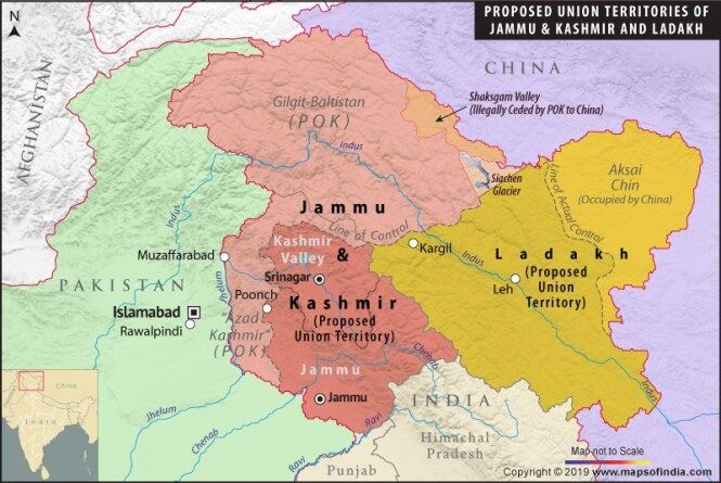 مخالفت چین با تقسیم بندی جدید هند در ایالت جامو و کشمیر 