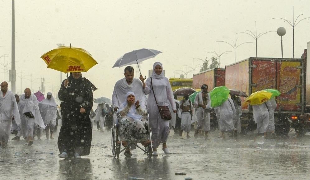 بارش شدید باران در منا و عرفات