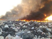 آتش کاه و کلش  دامن سایت دپوی زباله فریدونکنار را گرفت