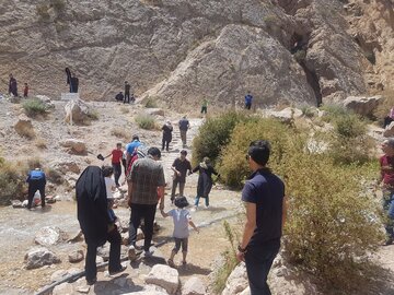 Multi-tiered waterfall in central north Iran