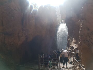 Multi-tiered waterfall in central north Iran