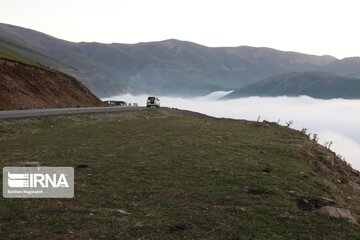 Fog and road: The beauties of Iran's Asalem to Khalkhal road