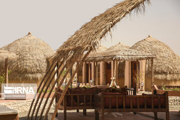 Hut hotels made of palm fronds in south Iran