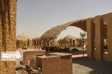 Hut hotels made of palm fronds in south Iran