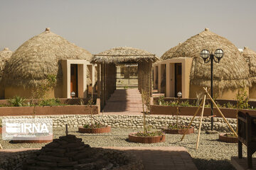 Hut hotels made of palm fronds in south Iran