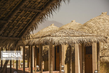 Hut hotels made of palm fronds in south Iran