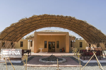 Hut hotels made of palm fronds in south Iran