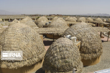 Hut hotels made of palm fronds in south Iran