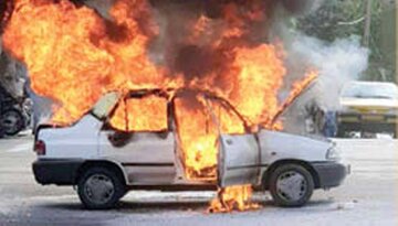 واژگونی و آتش گرفتن پراید در شوش پنج مصدوم داشت