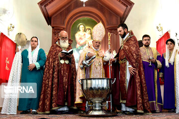 Christians marks Saint George in a church in Tehran