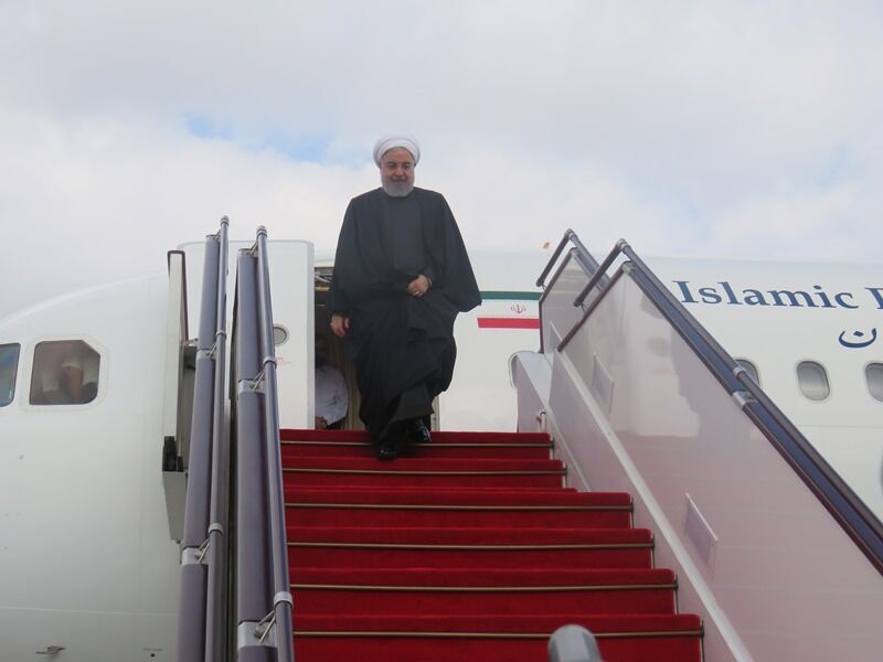 President Rouhani arrives in Baku to attend NAM Summit