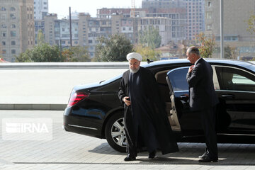 Iranian President arrives in the 18th NAM Summit