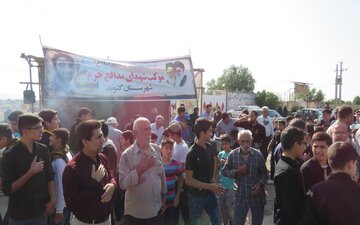 آیین عزاداری کاروان پیاده روی ازگتوند تا قدمگاه شاه خراسان