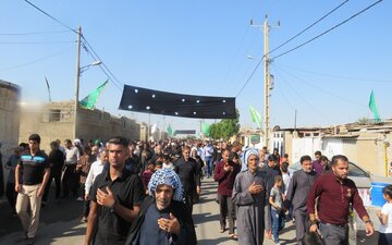 آیین عزاداری کاروان پیاده روی ازگتوند تا قدمگاه شاه خراسان