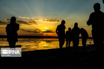 Autumn sunset in Gavkhooni Wetland, central Iran