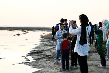 Autumn sunset in Gavkhooni Wetland, central Iran