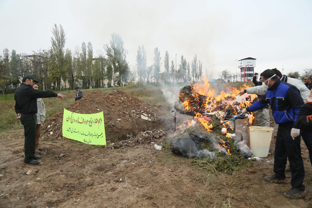 بیش از ۳۱۴ کیلوگرم موادمخدر در اردبیل امحا شد