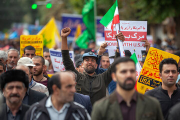 مراسم راهپیمایی ۱۳ آبان در شهر کرمانشاه