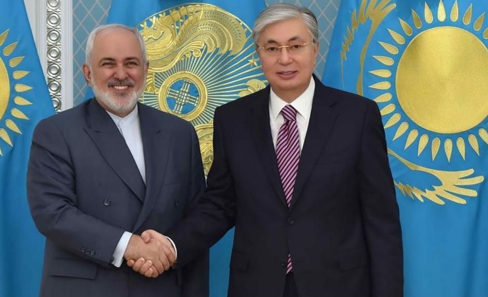 Iran's FM Zarif holds talk with Kazakhstan president